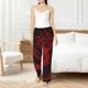thumbnail image 4 of Balery Red Dragon On Black Pantalones de pijama para mujer, pijamas ultraligeros, pantalones de estar por casa-Small, 4 of 6
