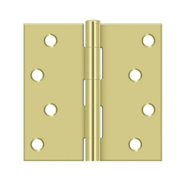 4 x 4 in. Square Hinge, Polished Brass