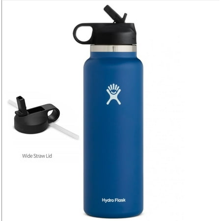 Hydro Flask 40oz Water bottle Stainless Steel & Vacuum Insulated with Straw Lid- Cobalt -New