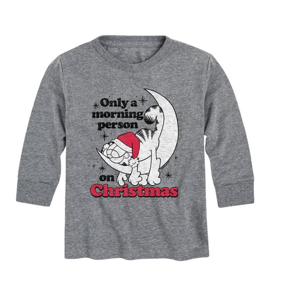 Garfield - Only A Morning Person On Christmas - Toddler And Youth Long Sleeve Graphic T-Shirt