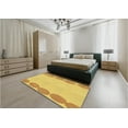 thumbnail image 4 of Ahgly Company Indoor Round Patterned Bold Yellow Area Rugs, 6' Round, 4 of 6