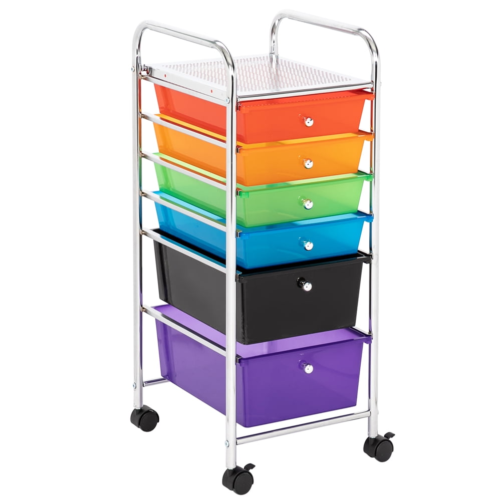 MultiColor 6Drawer Organizer Cart
