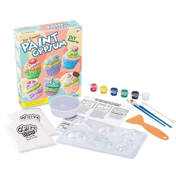A Childrens Cake Plaster Painting Kit Diy Decorating Craft Set Creative Art Activity