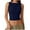 Blue1, variant on fatyb Tank Tops Womens High Neck Backless Cropped Tops Slim Casual Summer Basic Tee Shirts for Going Out