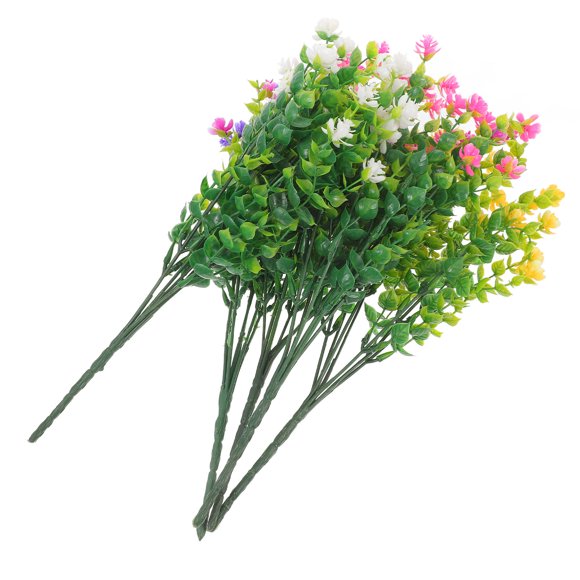 USHOBE 5Pcs Faux Eucalyptus Stem Assorted Color Decoration for Wedding Decor Indoor Decoration