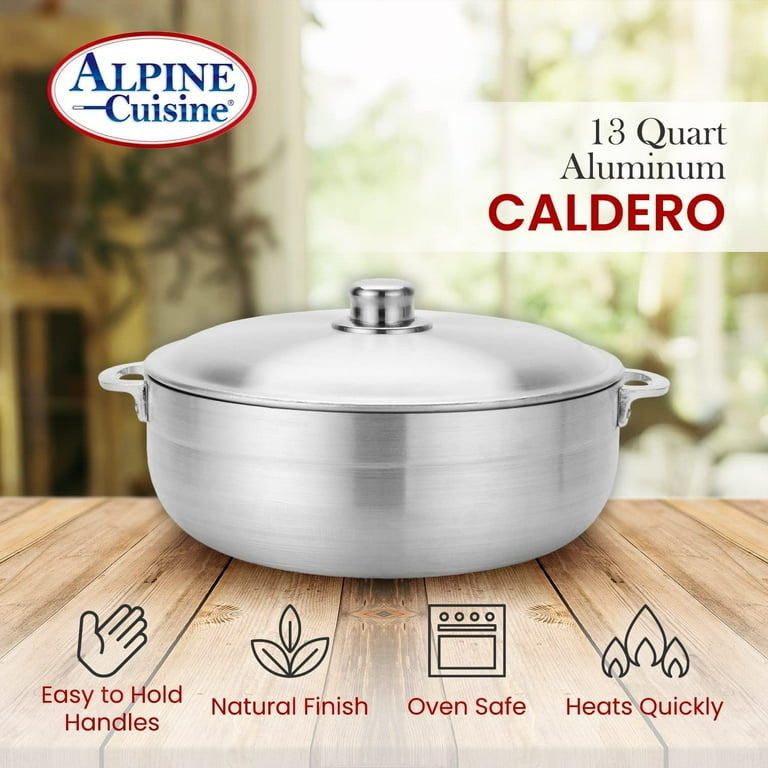 Alpine Cuisine Heavy 13 Quart Nonstick Oval Caldero Stockpot with