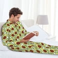 thumbnail image 6 of Cauagu Avocado Print Men's Long-Sleeve Pajama Set,Soft Button-Front 2Pjs for Men Long Sleeve Men’s Sleepwear-Large, 6 of 7