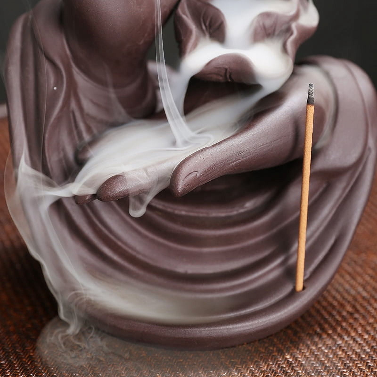 Purple Sand Backflow Incense Burner Waterfall Smoke Creative Lotus Buddha's Hand Incense Holder Censer Aroma Burner Crafts