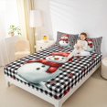 thumbnail image 4 of Manfei Kawaii Snowman Full Size Sheets for Kids, Snowflake Buffalo Plaid Bed Sheets, Merry Christmas Sheet Sets, Super Cozy Room Decor, 4-Piece, 4 of 7
