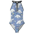 thumbnail image 3 of Cinnamoroll Women's One Piece Swimsuit High Neck Tummy Control Swimwear Bathing Suit, 3 of 7