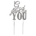 thumbnail image 1 of God Gave Me You Rhinestone Wedding Cake Topper Bling Custom Decoration, 1 of 5