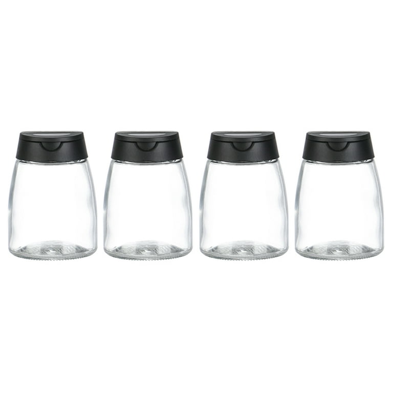  Glass Spice Jars, Double Lids Seasoning Shakers Glass