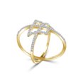 thumbnail image 4 of JewelersClub 14K Gold Plated Silver Criss Cross Ring – 0.15 Carat White Diamond Ring with 14K Gold Plated Silver X Ring – Diamond Criscross Ring with Hypoallergenic 14K Gold Plated Silver Ring Band, 4 of 4