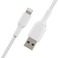 thumbnail image 2 of Belkin BOOST CHARGE Braided Lightning to USB-A Cable CAA002BT3MWH White, 2 of 5