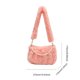 thumbnail image 3 of Bolso de hombro con cadena de perlas para mujer, bolso de citas de piel sintética suave y versátil (rosa), 3 of 8