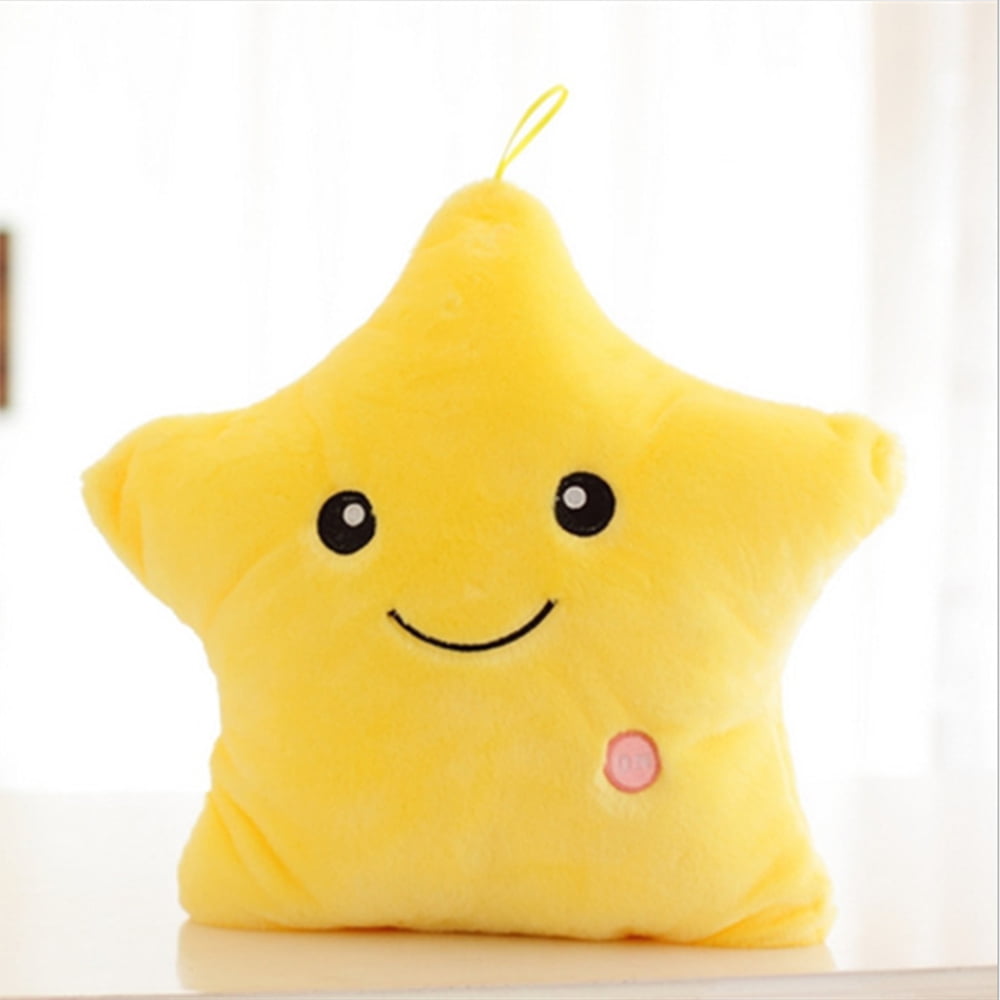 Small Smile Colorful Stars Luminous Pillow Kids Toys Led Light Cushion Gift Glow 