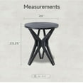 thumbnail image 3 of Pedestal Farmhouse End Table Set of 2, Disrtessed Black Top with Tripod Base for Modern Farmhouse, Boho Decor, Round, 3 of 7