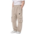 thumbnail image 2 of akafmk Boys Cargo Jogger Sweatpants Fleece Lined Sweatpants Corduroy Thick Warm Multi Pockets Elastic Waist Casual Sweatpants Boys Winter Clothes 3-15 Years, 2 of 7