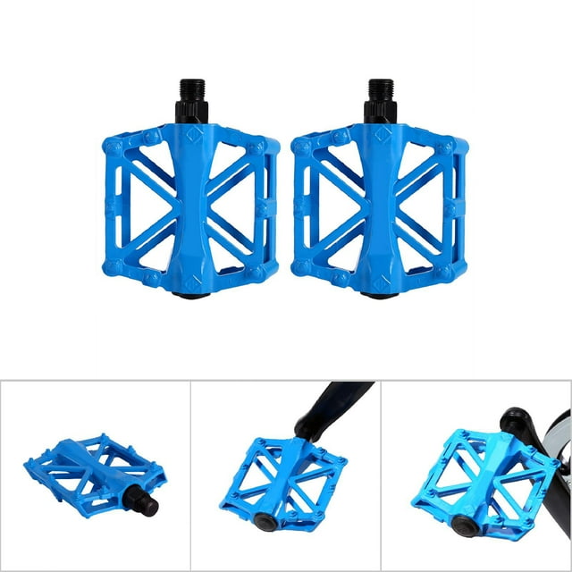Aluminium Pedals, Anti Skid Flat Platform MTB Bicycle Pedal for Road Racing and Recreational Cycling