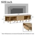 thumbnail image 4 of Axiomera TV Stand with 1 Rattan Drawer & 2 Sliding Doors, Oval TV Cabinet with Rounded Corners – 70.8" Entertainment Center, Media Console, Oak, for 75" TV, Living Room, 4 of 27