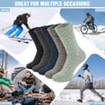 thumbnail image 5 of KOITHOT 5 Pairs Wool Socks for Men, Thick Soft Knit Vintage Boot Crew Socks, 5 of 6