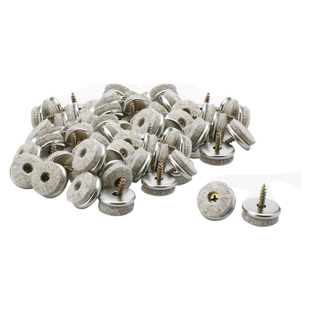 Screw Felt Glider Furniture Pads DIY Leg Feet Protector 22mm 7/8\" Dia 50pcs