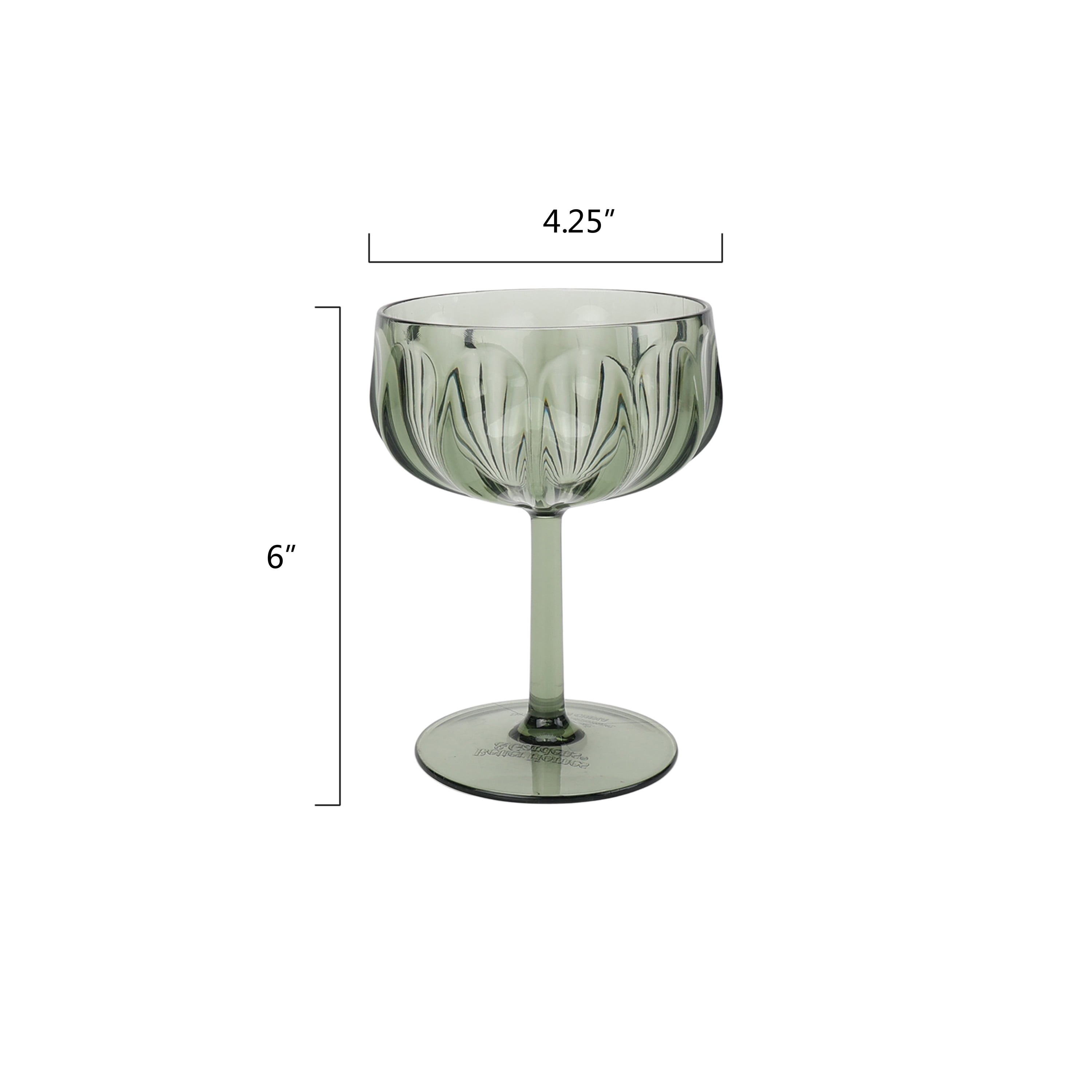 Better Homes & Gardens 13-Ounce Tritan Plastic Coupe Glass, Green