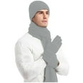 thumbnail image 2 of Winter Beanie Hat Scarf Gloves, Warm Knit Hat Long Scarf Neck Warmer Touch Screen Winter Gloves Set Gifts for Women, 2 of 4