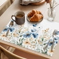thumbnail image 3 of Blue Flowers Placemats Set of 1, Watercolor Wildflowers Plants Botanical Non-Slip Place Mats Washable Table Mats for Kitchen Dining Table Decorations Indoor/Outdoor, 3 of 9