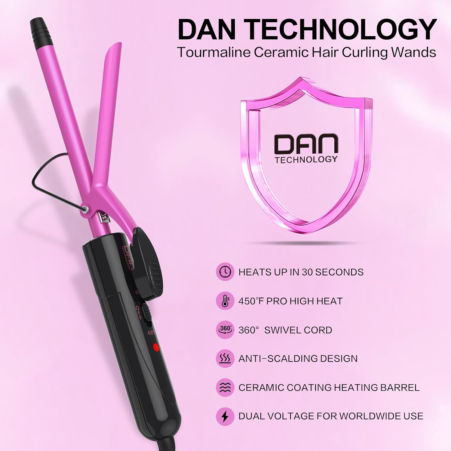DAN Technology 1/2" Small Barrel Curling Iron Wand photo 2