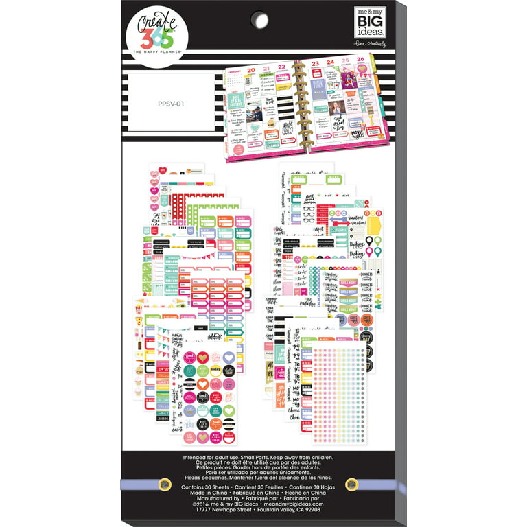 Me & My Big Ideas The Classic Happy Planner Feels Like Sunshine Value ct Stickers - 540 ct