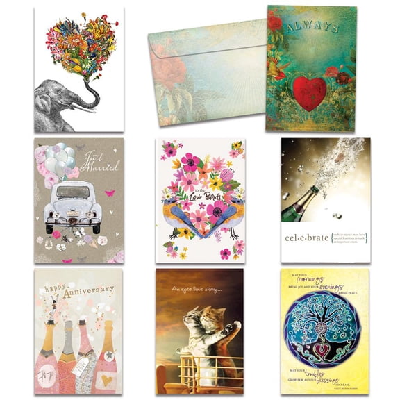 Tree-Free Greetings Just Because Greeting Card 8 Pack, 5x7, Celebrating Love (GA53659)