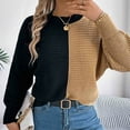thumbnail image 7 of Ahdbta Women's Sweaters Trendy Color Block Loose Fit Twist Knitted Pullover Tops Casual Fall Winter Warm Crewneck Sweaters, 7 of 7