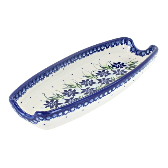 Blue Rose Polish Pottery Sierra Corn on the Cob Dish