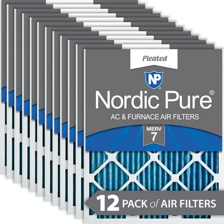 

16x20x1 (15_1/2x19_1/2) Pleated MERV 7 Air Filters 12 Pack