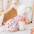 thumbnail image 3 of Cute Flower Print Pet Dress - Flutter Sleeve with Leash Ring - Anti-Shedding - Breathable Soft Dress, 3 of 8