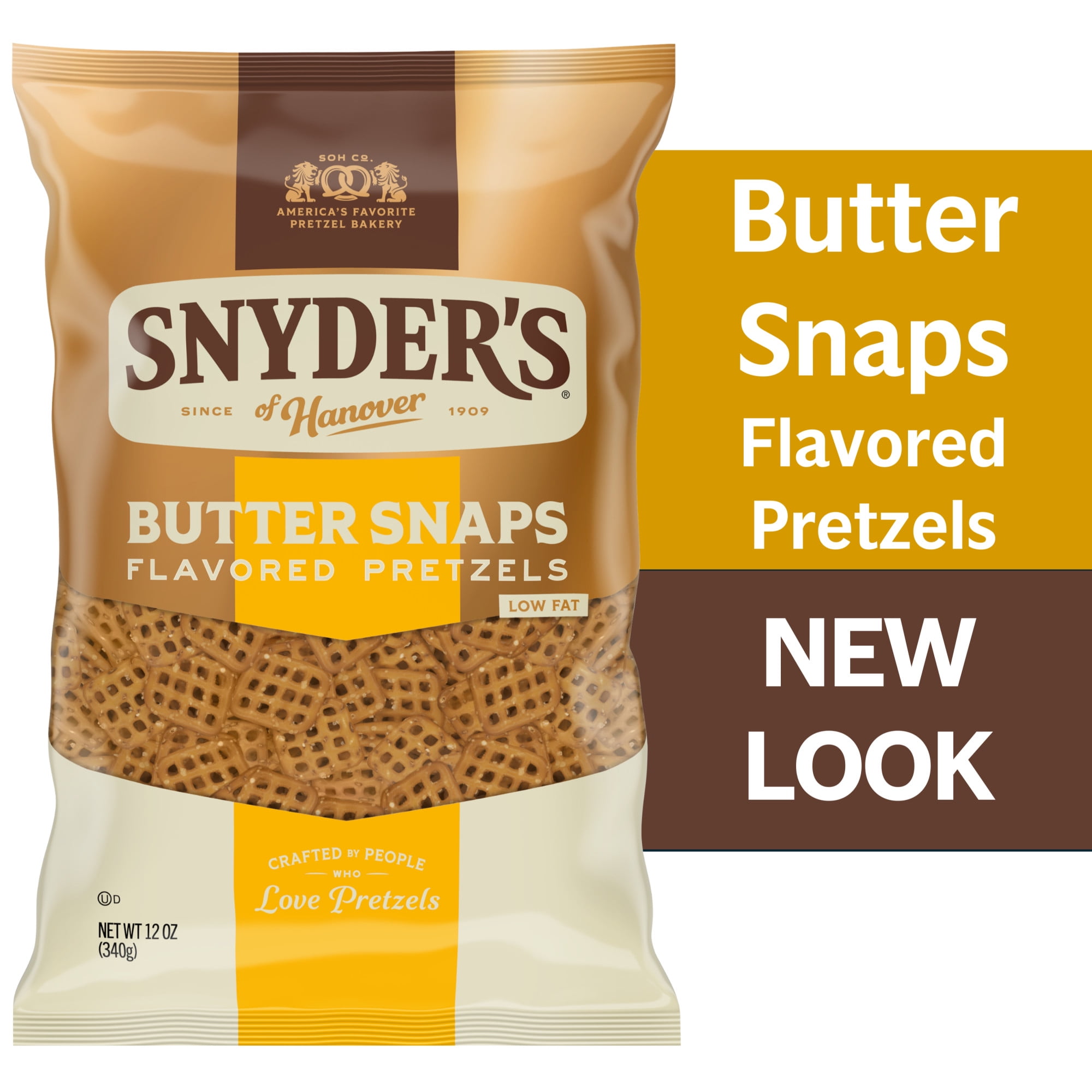 (3 pack) Snyder's of Hanover Butter Snaps Pretzels, 12 oz Bag