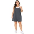 thumbnail image 3 of DARING DIVA Women's Plus Casual Sleeveless Spaghetti Strap Romper 1X Grey, 3 of 6