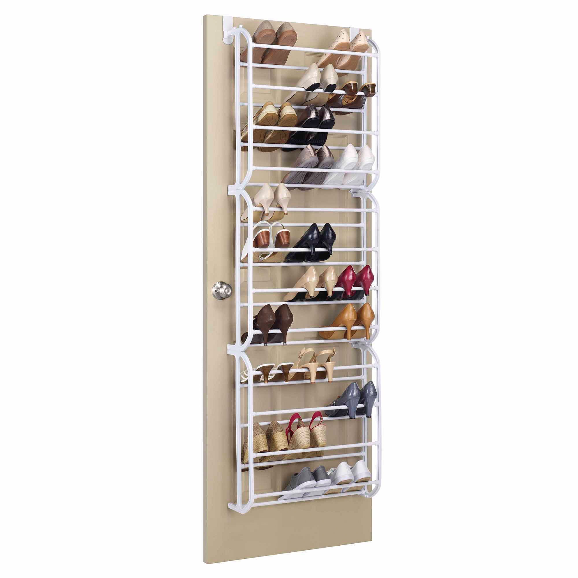 The Container Store 12-Tier Overdoor Shoe Rack White, 22-5/8 x 9-1/4 x 77 H