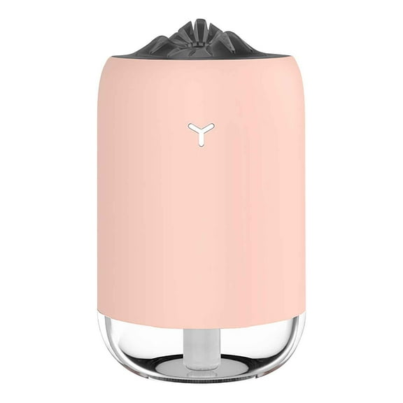 PureCasa Household Aroma Diffusers with Colorful Lights, 260ml Compact Mute USB Desktop Aromatherapy Oil Diffuser, Quiet Portable Humidifiers for Bedroom Office, 1PC, Pink, 3.1"x5.1"
