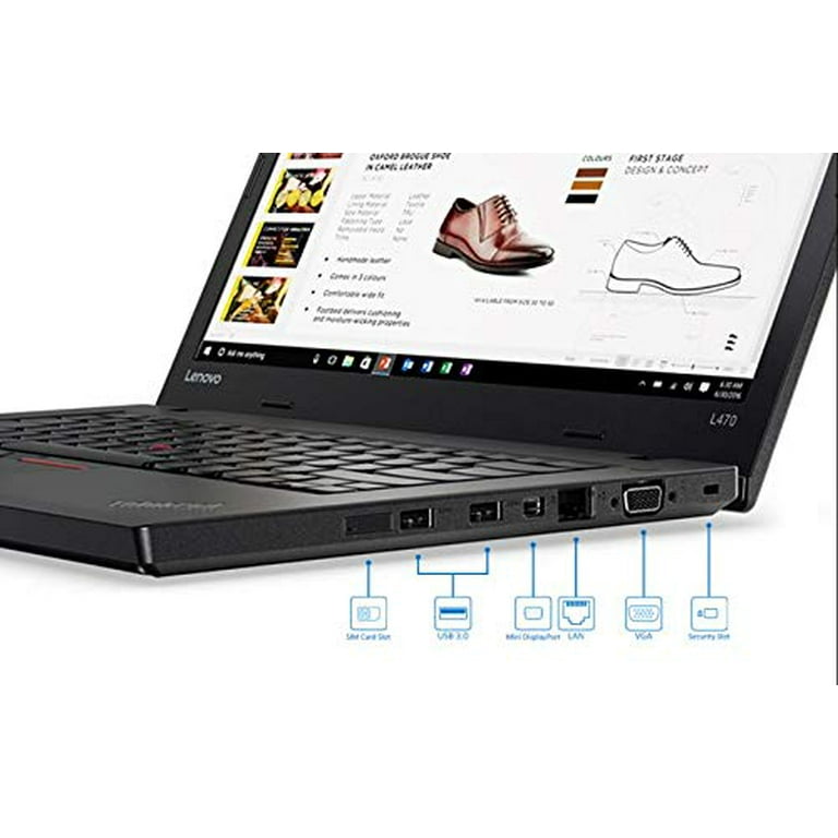 Lenovo ThinkPad L470 Windows 10 Pro - i5-6300U, 256GB SSD, 8GB RAM, 14-inch IPS FHD (1920x1080) Matte Display, Intel HD Graphics 520 (used)