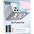 thumbnail image 5 of Magnetic Portable Charger, Magnetic Power Bank 5000mAh with USB-C, Slim Wireless Battery Pack compatible for iPhone 17/16/15/14/13 Series, Pink, 5 of 10