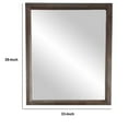 thumbnail image 5 of 33 Inch Rectangular Mid Century Modern Mirror, Brown and Silver - Saltoro Sherpi, 5 of 5