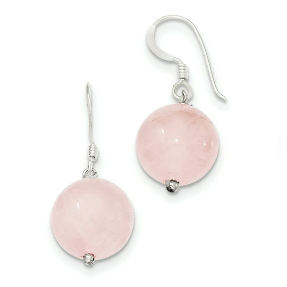 Primal Silver Sterling Silver 12mm Rose Quartz Earrings