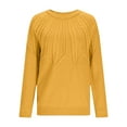 thumbnail image 4 of Zedker Sweaters for Women Winter Clothes Casual Lightweight Long Sleeve Crew Neck Solid Basic Sweater Tops 2025 Pullover Top for Fall Winter,Plus Yellow L, 4 of 6
