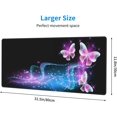 thumbnail image 4 of Butterfly Large Mouse Pad Extended Desk Pads Rubber Non-Slip Computer Game Mouse Mat with Stitched Edges Waterproof 31.5x11.8inches, 4 of 6