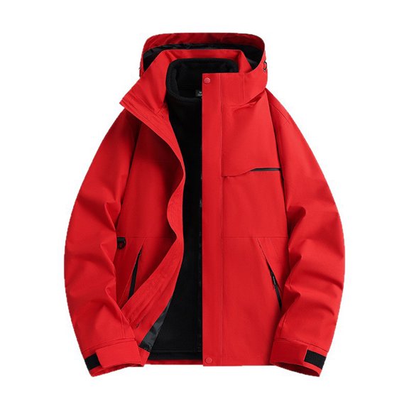 Atogsazn Kids Boys Full Zip Hooded Jacket Childrens Winderbreaker Long Sleeve Coat Lightweight Tops Clothes Red 7-8Years Fashion