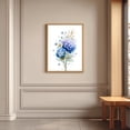 thumbnail image 4 of Blue Floral Hydrangea Plant Canvas Painting Print Wall Art for Living Room Bedroom Decoration Frameless, 4 of 7