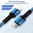 thumbnail image 2 of GAEF Charger Cable Compatible for iPhone,6FT Type C to Charger Cable Cord, Phone Power Cord High Speed Data Sync USB C Cable,3Pack Fast Charger Charging Cord Compatible for iPhone(Black/Blue/Green), 2 of 7