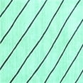 thumbnail image 1 of Ahgly Company Machine Washable Indoor Square Solid Turquoise Blue Modern Area Rugs, 8' Square, 1 of 4